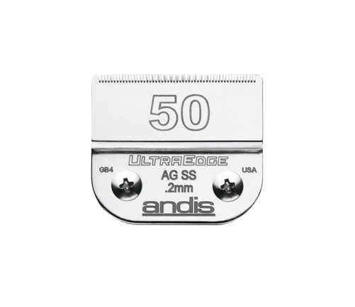 CeramicEdge blades use an advanced ceramic formula that runs cooler and stays sharper longer. Fits Andis model detachable blade clippers: AG, AGC, AGRC, AGCL, AGR+, AGRV, SMC. Also fits Oster A5 and Wahl KM Series also. Cuts 0.2mm. This is a very short blade for surgical or extreme close clipping.