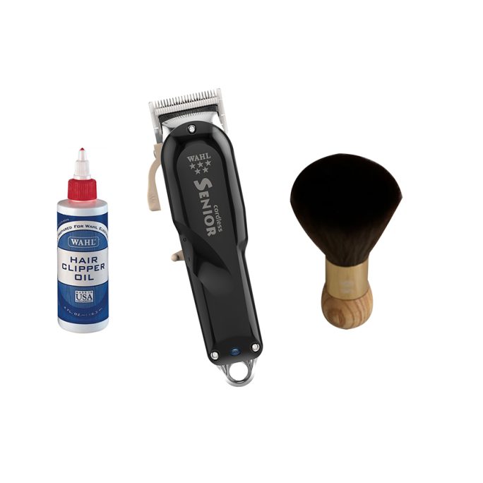 Wahl Cordless Senior Clipper With Wahl Clipper Oil & Nano Absolute Neck Brush G-338