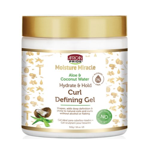 African Pride Hair Moisture Miracle Aloe and Coconut Water Hydrate and Hold Curl Defining Gel 18oz