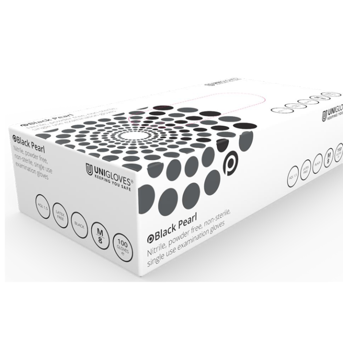 Unigloves Black Pearl Nitrile Gloves