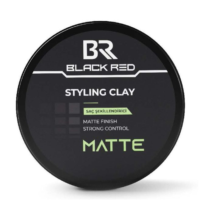 Black Red Hair Styling Wax Clay - Matte