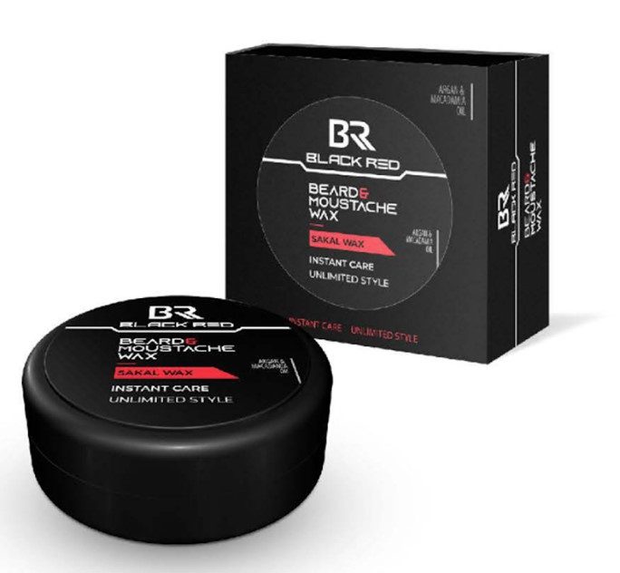 BLACK RED BEARD AND MUSTACHE WAX