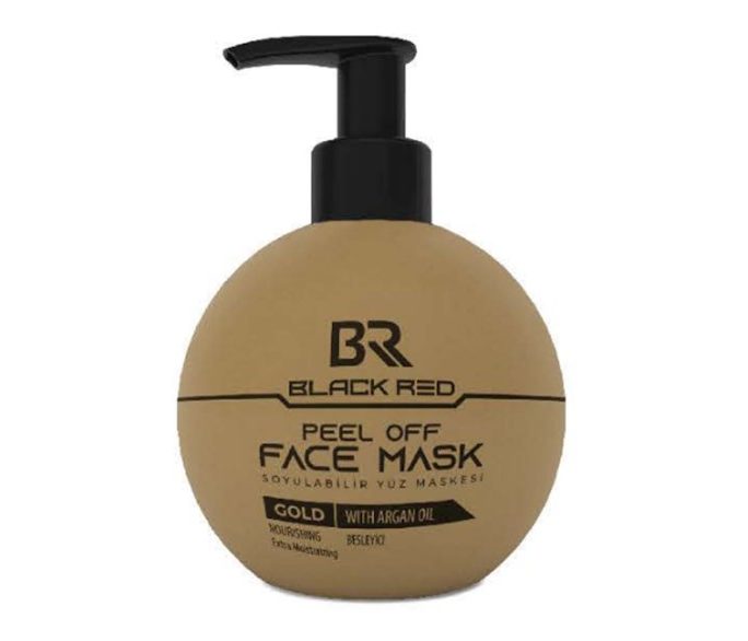 BLACK RED PEEL OFF FACE MASK GOLD