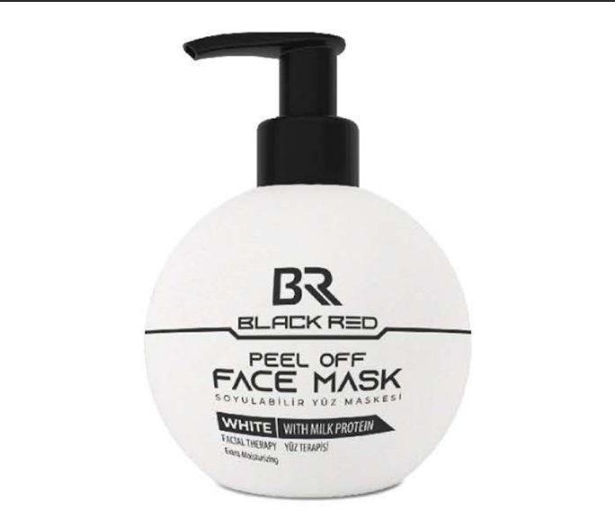 BLACK RED PEEL OFF FACE MASK WHITE