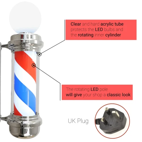 Gabri Classic Barber Pole Light with Open Sign 85cm: Iconic & Eye-Catching - Image 4